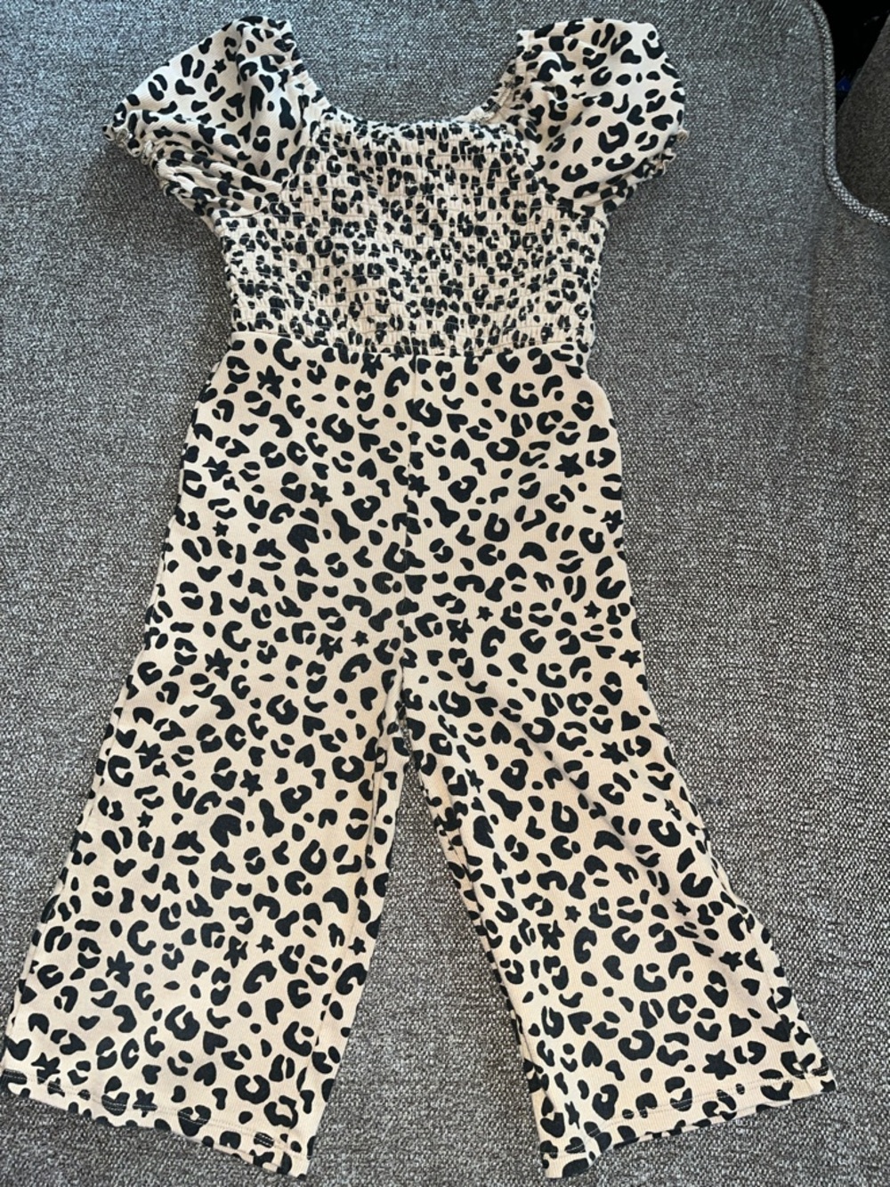 Art Class cheetah print smocked jumpsuit  girls size 4T